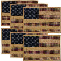 Thumbnail for 6/Set, Patriotic Patch Quilted Placemats, 12x18 Tabletop CWI+ 