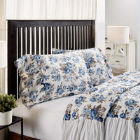 Thumbnail for Annie Blue Floral Ruffled Standard Pillow Case Set of 2 21x26+8 VHC Brands - The Fox Decor