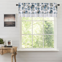Thumbnail for Annie Blue Floral Ruffled Valance 16x72 VHC Brands