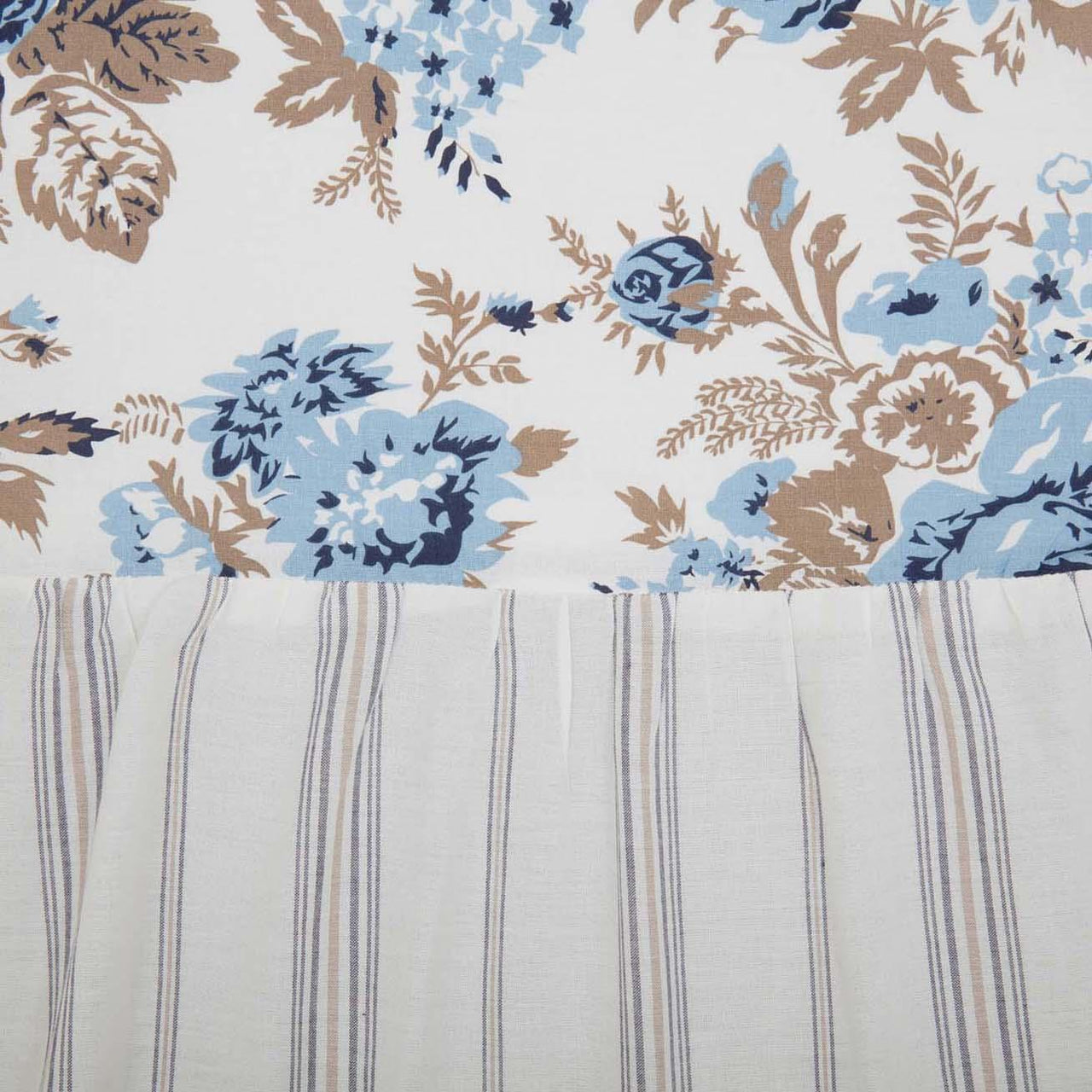 Annie Blue Floral Ruffled Shower Curtain 72x72 VHC Brands