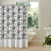 Thumbnail for Annie Portabella Floral Ruffled Shower Curtain 72x72 VHC Brands