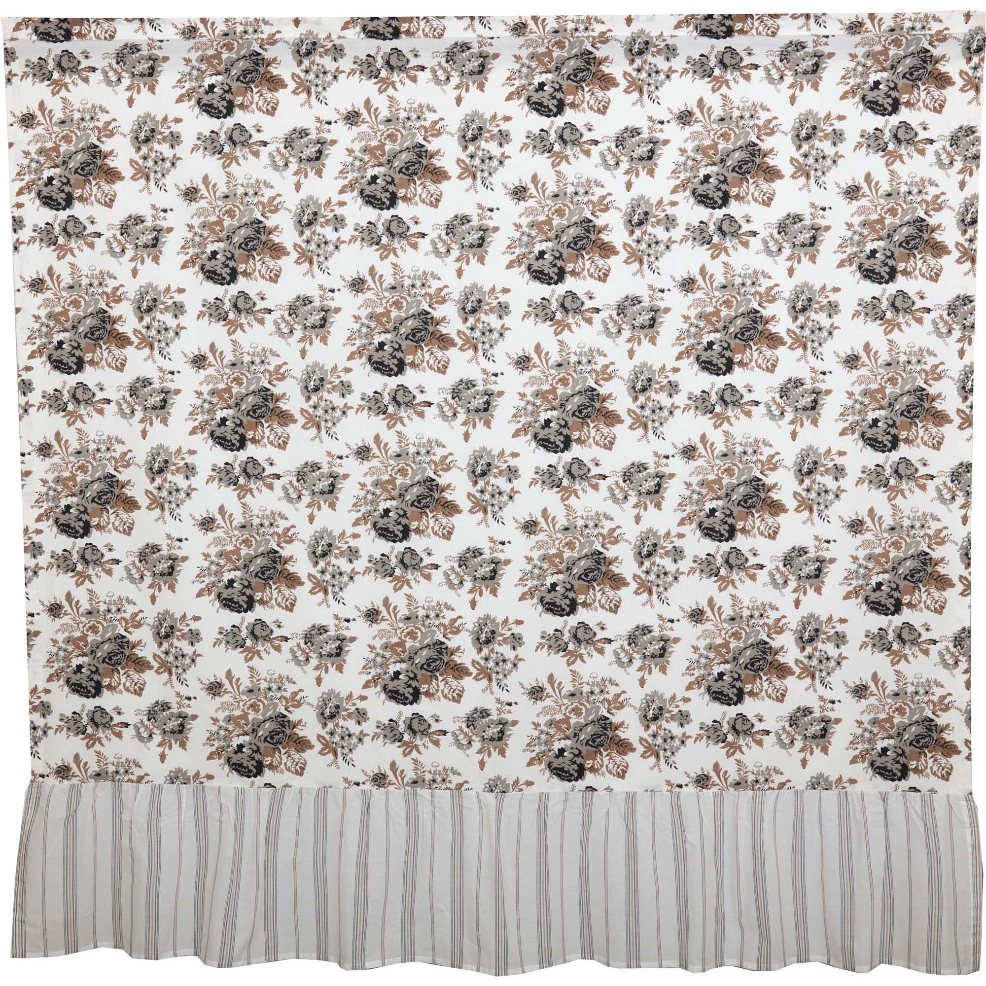 Annie Portabella Floral Ruffled Shower Curtain 72x72 VHC Brands - The Fox Decor