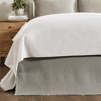 Thumbnail for Burlap Dove Grey Fringed King Bed Skirt 78x80x16 VHC Brands