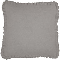 Thumbnail for Burlap Dove Grey Pillow w/ Fringed Ruffle 18x18 VHC Brands