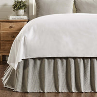 Burlap Dove Grey Ruffled King Bed Skirt 78x80x16 VHC Brands - The Fox Decor