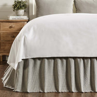 Thumbnail for Burlap Dove Grey Ruffled King Bed Skirt 78x80x16 VHC Brands