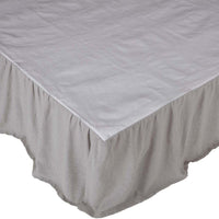 Burlap Dove Grey Ruffled King Bed Skirt 78x80x16 VHC Brands - The Fox Decor