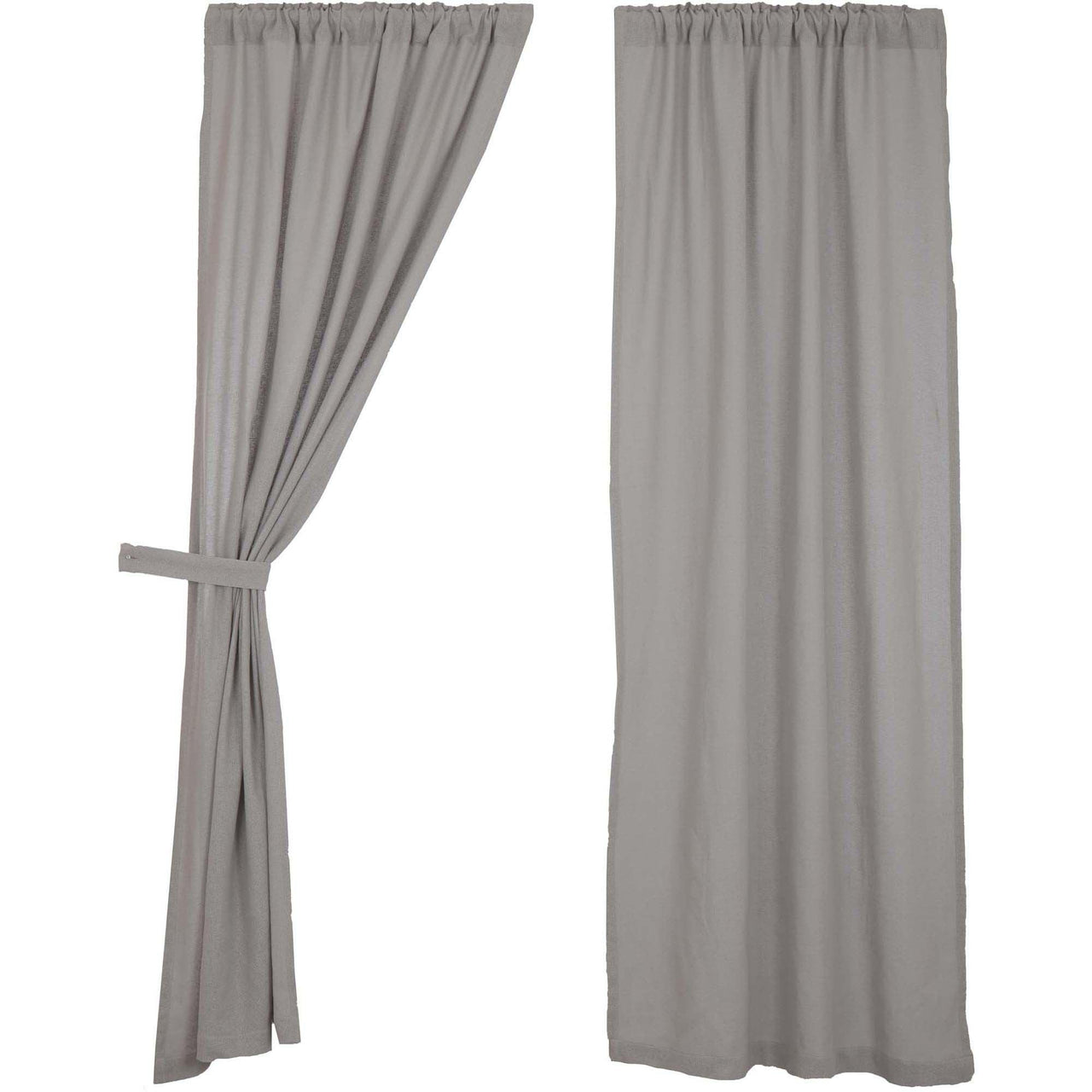 Burlap Dove Grey Panel Set of 2 84x40 VHC Brands - The Fox Decor