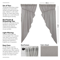 Thumbnail for Burlap Dove Grey Prairie Short Panel Set of 2 63x36x18 VHC Brands - The Fox Decor