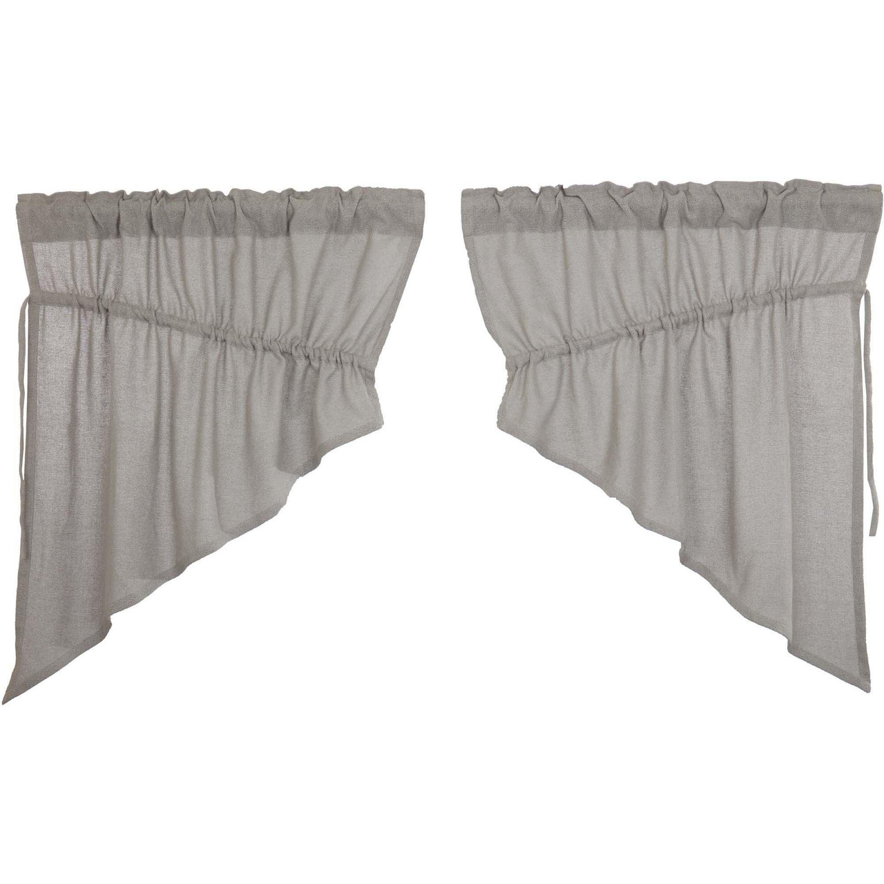 Burlap Dove Grey Prairie Swag Set of 2 36x36x18 VHC Brands