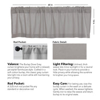Thumbnail for Burlap Dove Grey Valance 16x60 VHC Brands - The Fox Decor