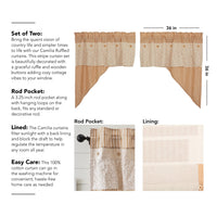 Thumbnail for Camilia Ruffled Swag Set of 2 36x36x16 VHC Brands - The Fox Decor
