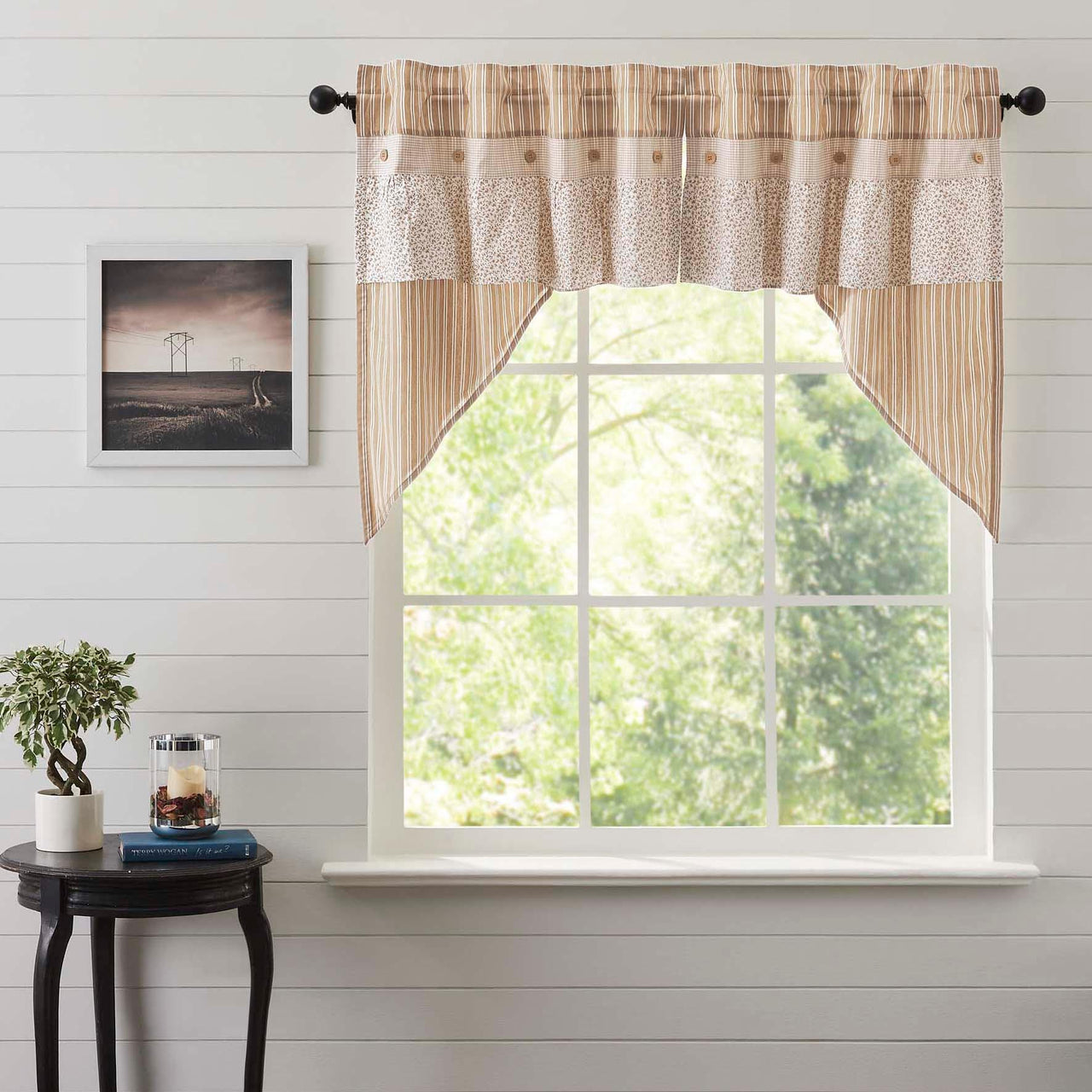 Camilia Ruffled Swag Set of 2 36x36x16 VHC Brands - The Fox Decor