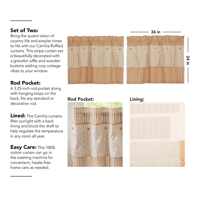 Camilia Ruffled Tier Set of 2 L24xW36 VHC Brands - The Fox Decor