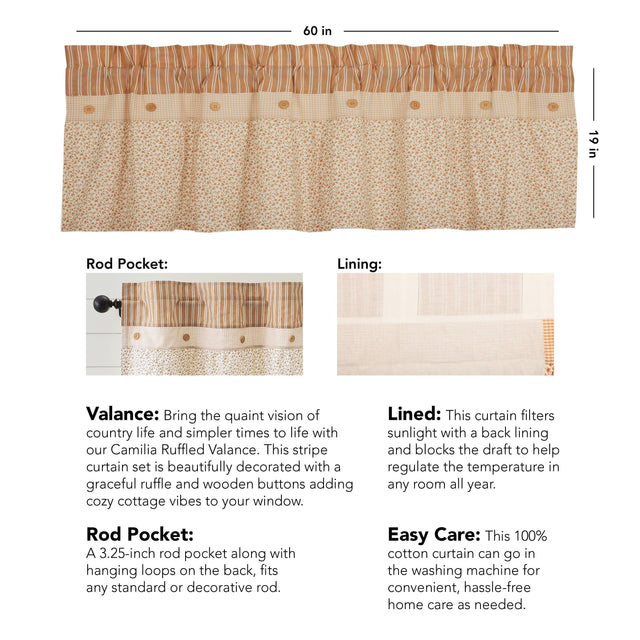 Camilia Ruffled Valance 19x60 VHC Brands - The Fox Decor