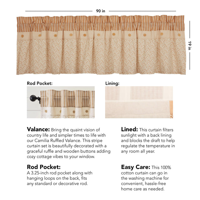 Camilia Ruffled Valance 19x90 VHC Brands - The Fox Decor