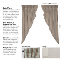Thumbnail for Grain Sack Blue Prairie Short Panel Set of 2 63x36x18 VHC Brands - The Fox Decor