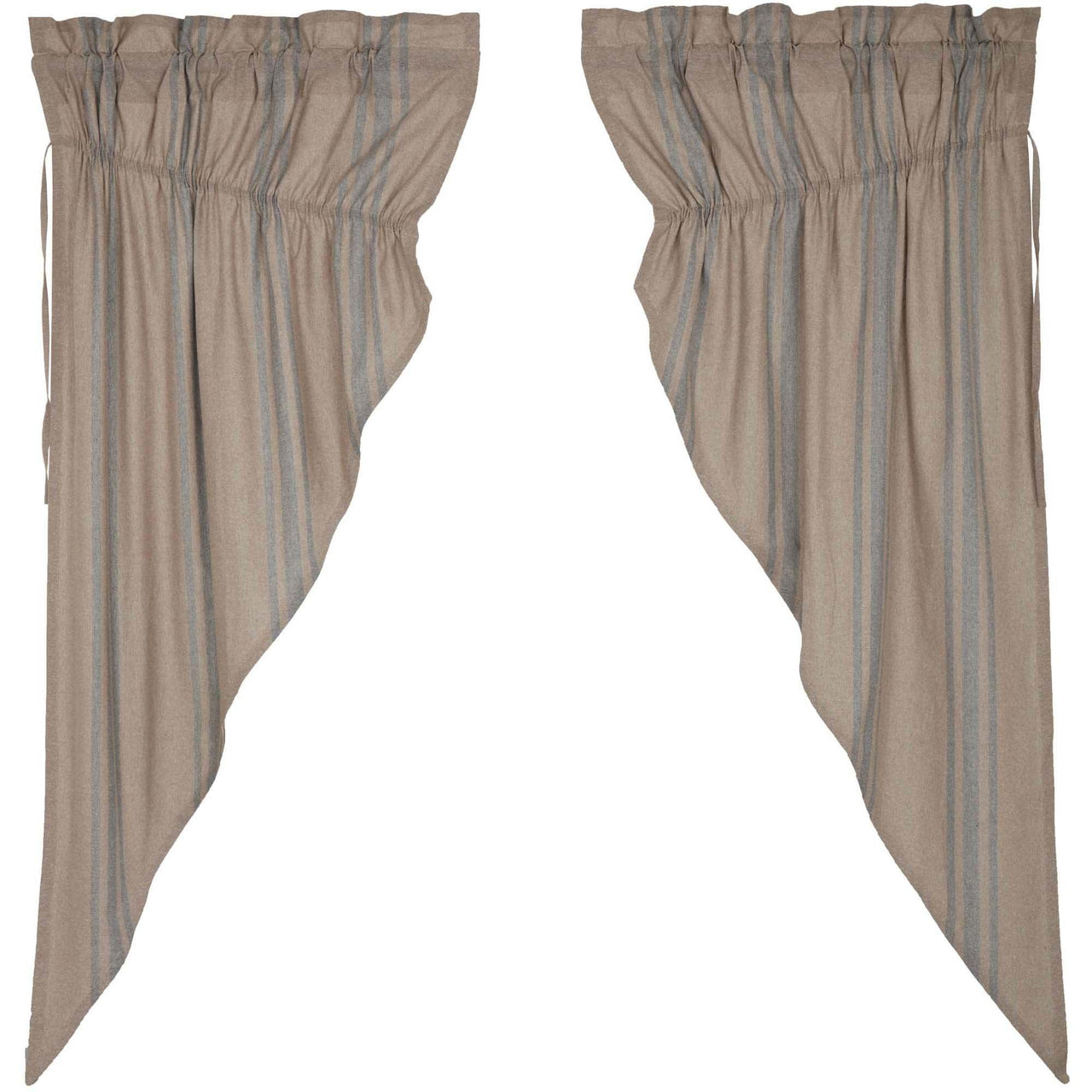 Grain Sack Blue Prairie Short Panel Set of 2 63x36x18 VHC Brands - The Fox Decor