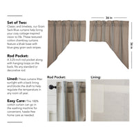 Thumbnail for Grain Sack Blue Swag Set of 2 36x36x16 VHC Brands - The Fox Decor