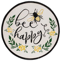 Thumbnail for Bee Happy Distressed Enamel Sign