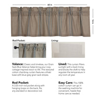 Grain Sack Blue Valance 16x60 VHC Brands - The Fox Decor