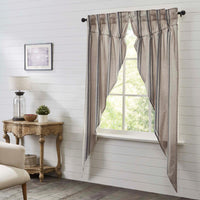 Grain Sack Charcoal Prairie Long Panel Set of 2 84x36x18 VHC Brands - The Fox Decor