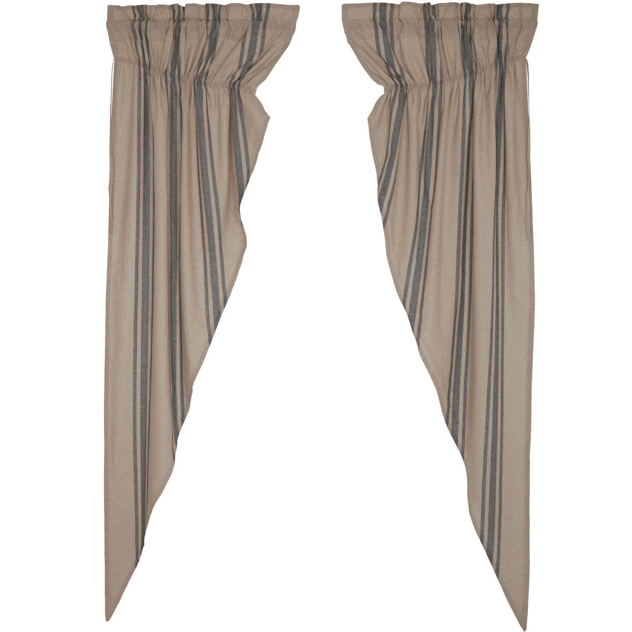 Grain Sack Charcoal Prairie Long Panel Set of 2 84x36x18 VHC Brands - The Fox Decor