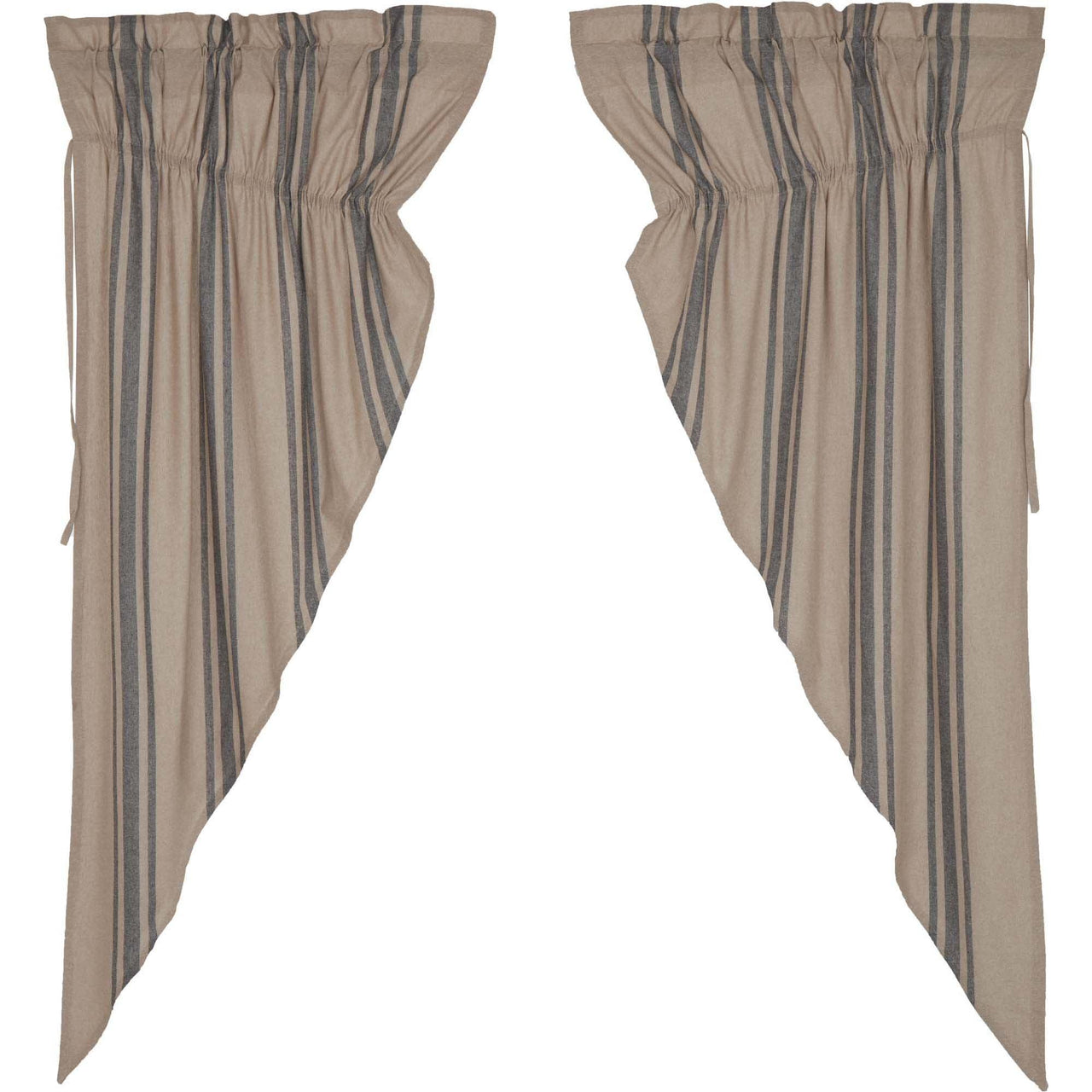 Grain Sack Charcoal Prairie Short Panel Set of 2 63x36x18 VHC Brands - The Fox Decor