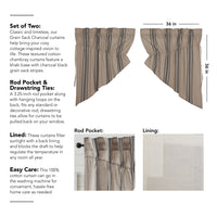 Thumbnail for Grain Sack Charcoal Prairie Swag Set of 2 36x36x18 VHC Brands - The Fox Decor