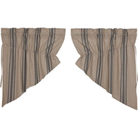 Grain Sack Charcoal Prairie Swag Set of 2 36x36x18 VHC Brands - The Fox Decor