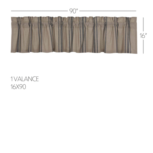 Grain Sack Charcoal Valance 16x90 VHC Brands - The Fox Decor