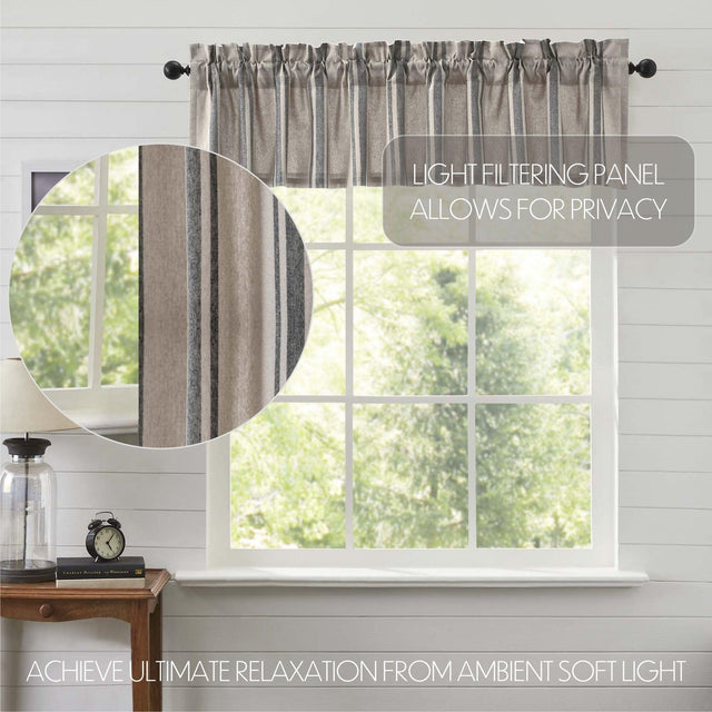 Grain Sack Charcoal Valance 16x90 VHC Brands - The Fox Decor