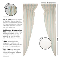 Thumbnail for Grain Sack Aqua Prairie Long Panel Set of 2 84x36x18 VHC Brands - The Fox Decor