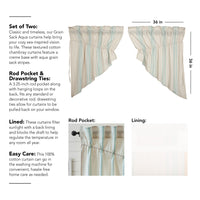 Thumbnail for Grain Sack Aqua Prairie Swag Set of 2 36x36x18 VHC Brands - The Fox Decor