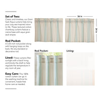 Grain Sack Aqua Tier Set of 2 L24xW36 VHC Brands - The Fox Decor