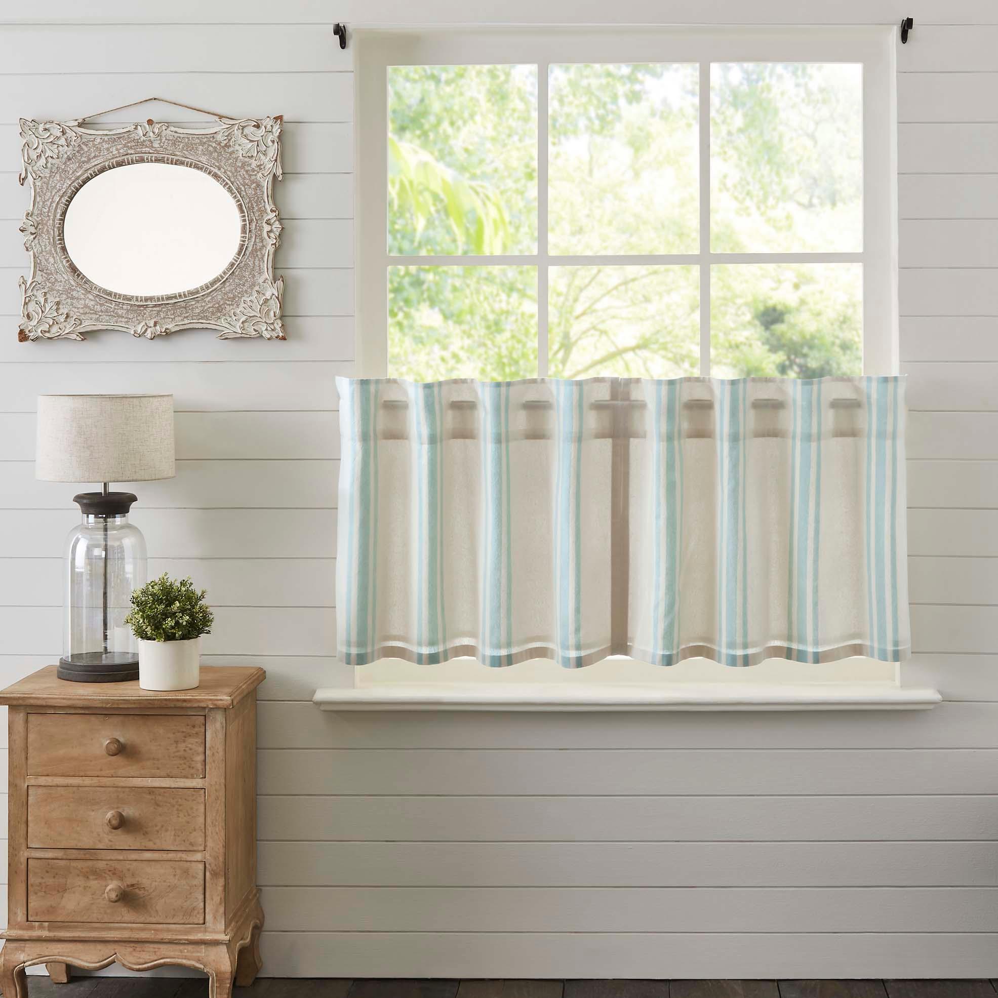 Grain Sack Aqua Tier Set of 2 L24xW36 VHC Brands - The Fox Decor