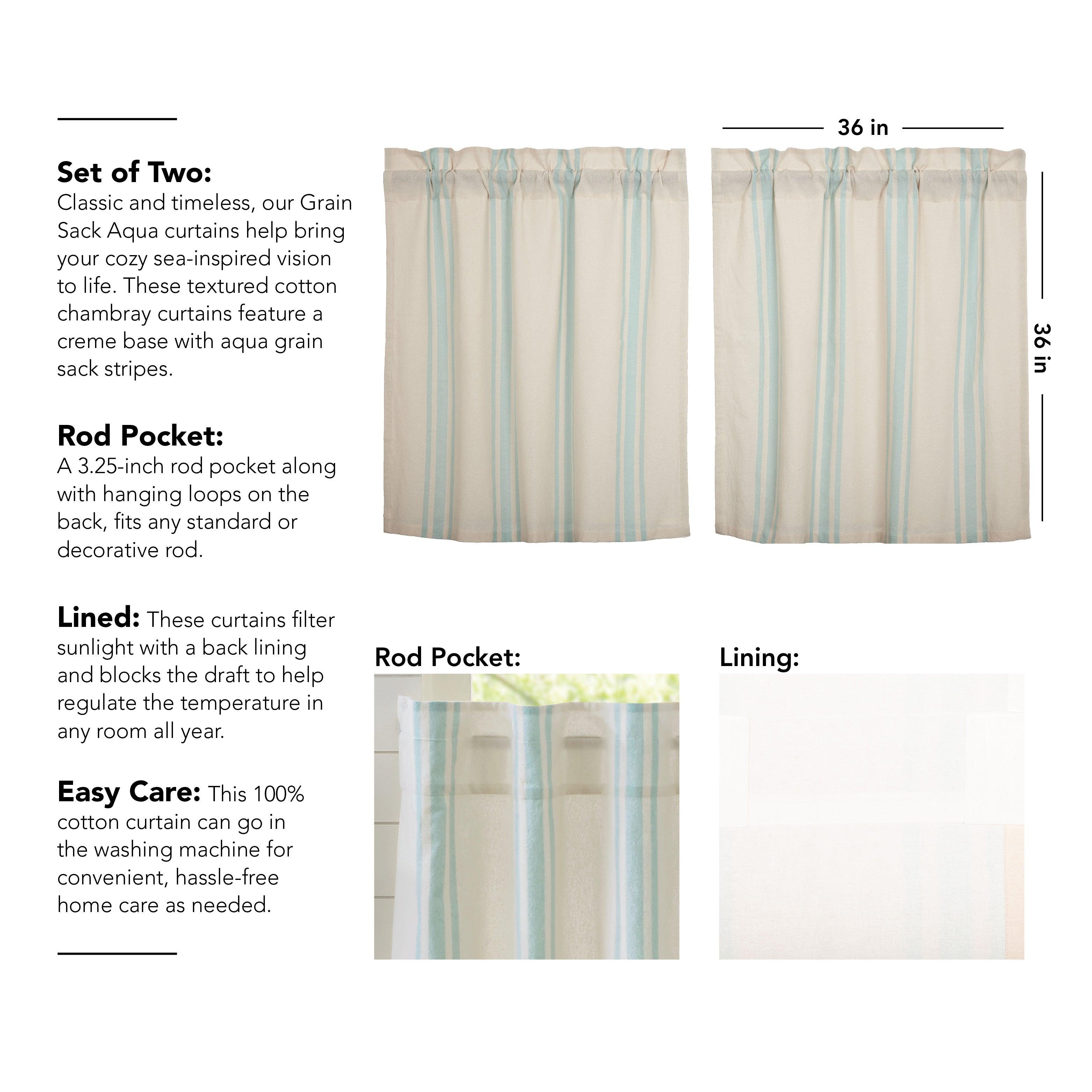 Grain Sack Aqua Tier Set of 2 L36xW36 VHC Brands - The Fox Decor