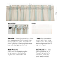 Grain Sack Aqua Valance 16x72 VHC Brands - The Fox Decor