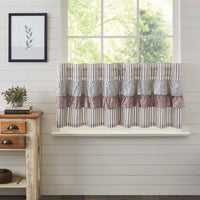 Thumbnail for Kaila Ticking Blue Ruffled Tier Set of 2 L24xW36 VHC Brands - The Fox Decor