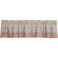Thumbnail for Kaila Ticking Blue Ruffled Valance 16x72 VHC Brands