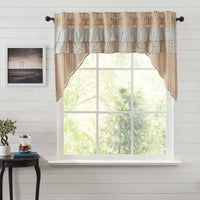 Thumbnail for Kaila Ticking Gold Ruffled Swag Set of 2 36x36x16 VHC Brands - The Fox Decor