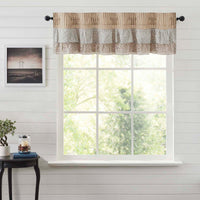 Kaila Ticking Gold Ruffled Valance 16x60 VHC Brands - The Fox Decor