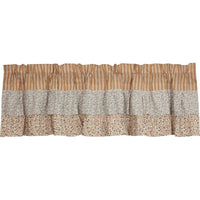 Kaila Ticking Gold Ruffled Valance 16x60 VHC Brands - The Fox Decor
