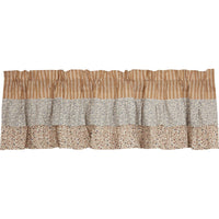 Thumbnail for Kaila Ticking Gold Ruffled Valance 16x60 VHC Brands