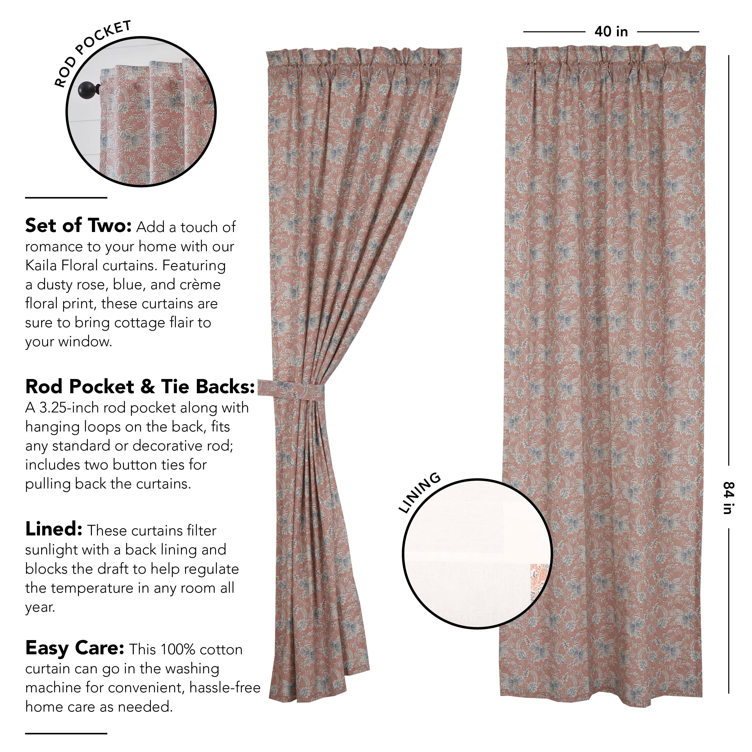 Kaila Floral Panel Set of 2 84x40 VHC Brands - The Fox Decor