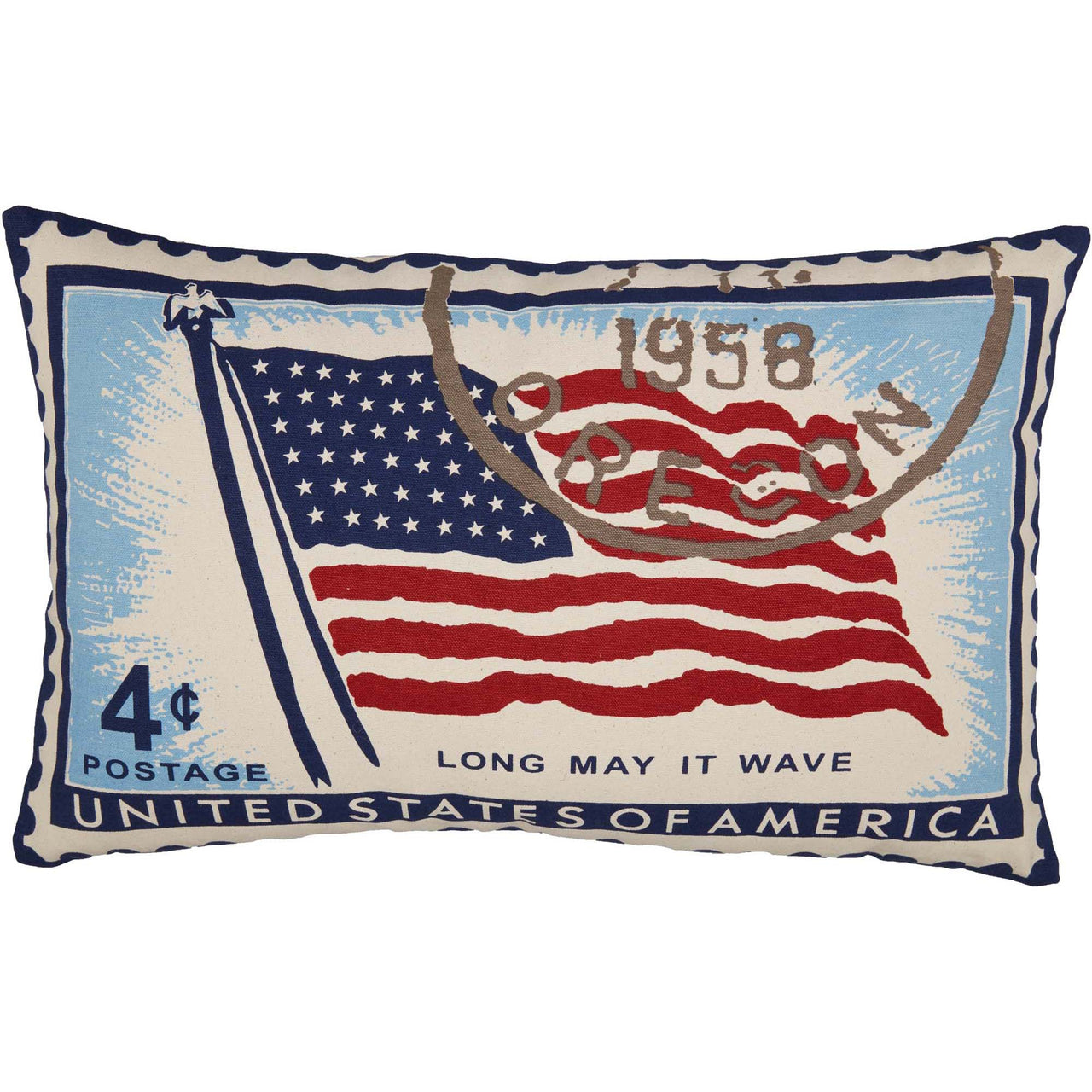 Flag Stamp Pillow 14x22 VHC Brands
