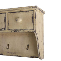 Thumbnail for Distressed Wooden Shelf With Drawers And Hooks - The Fox Decor