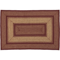 Thumbnail for Burgundy Red Primitive Jute Braided Rug Rect 4x'6' with Rug Pad VHC Brands - The Fox Decor