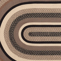 Thumbnail for Sawyer Mill Charcoal Jute Braided Rug Oval 5'x8' with Rug Pad VHC Brands - The Fox Decor