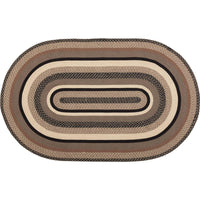 Thumbnail for Sawyer Mill Charcoal Jute Braided Rug Oval 5'x8' with Rug Pad VHC Brands - The Fox Decor